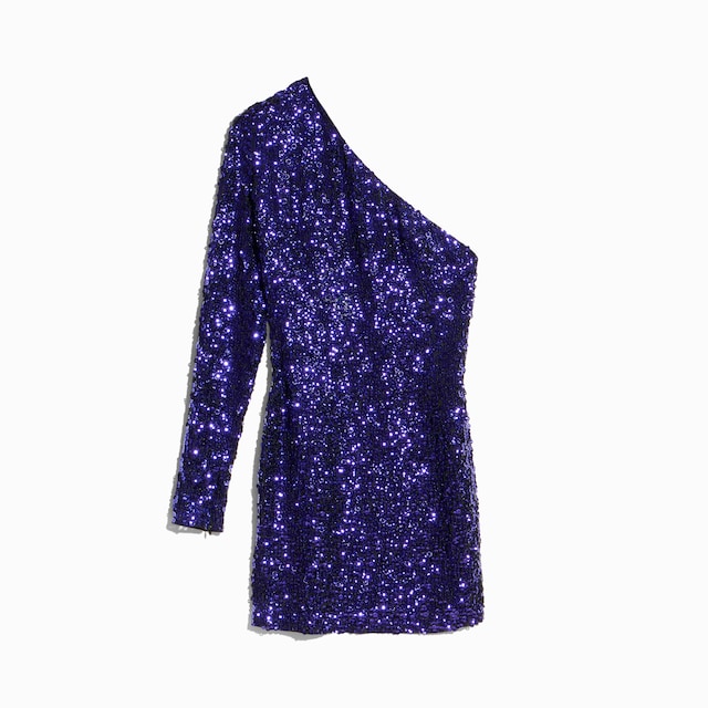 Vestido de georgette de seda con lentejuelas