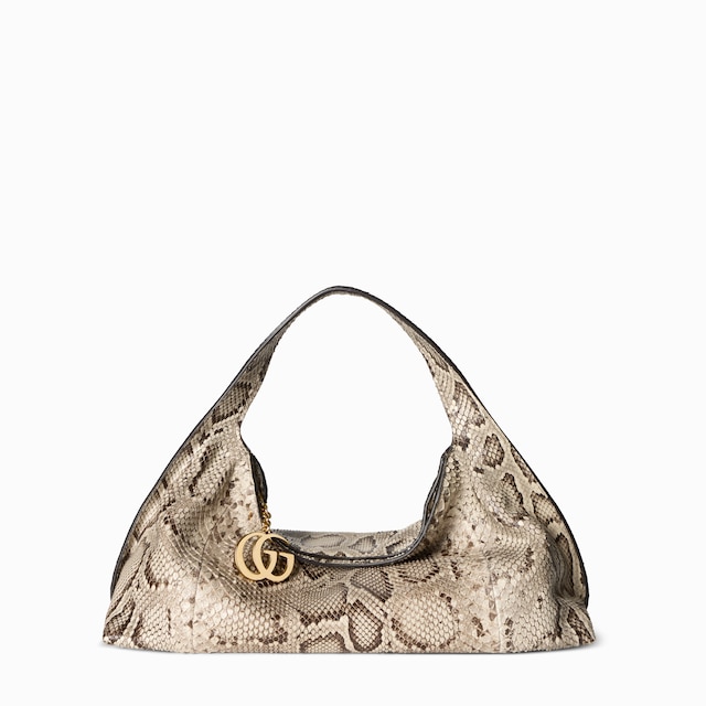Python large shoulder bag with Double G detail