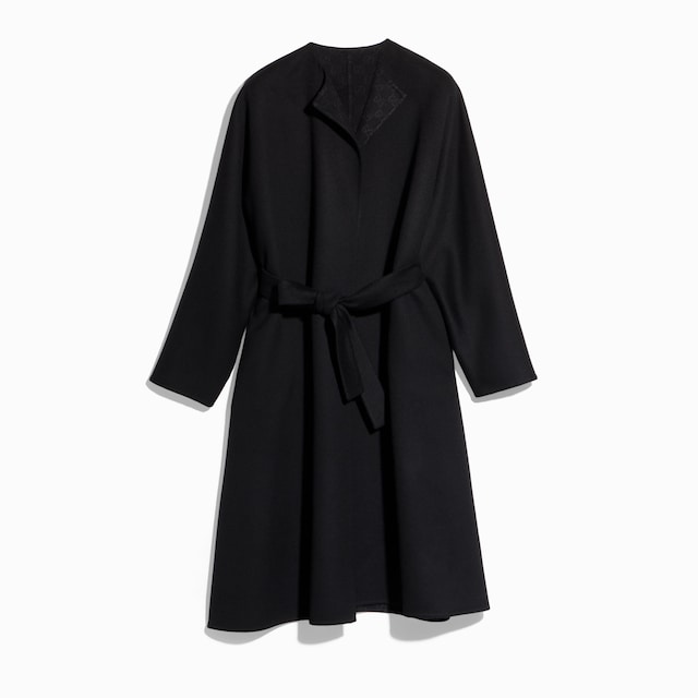 Cappotto lungo in seta e lana con GG all'interno