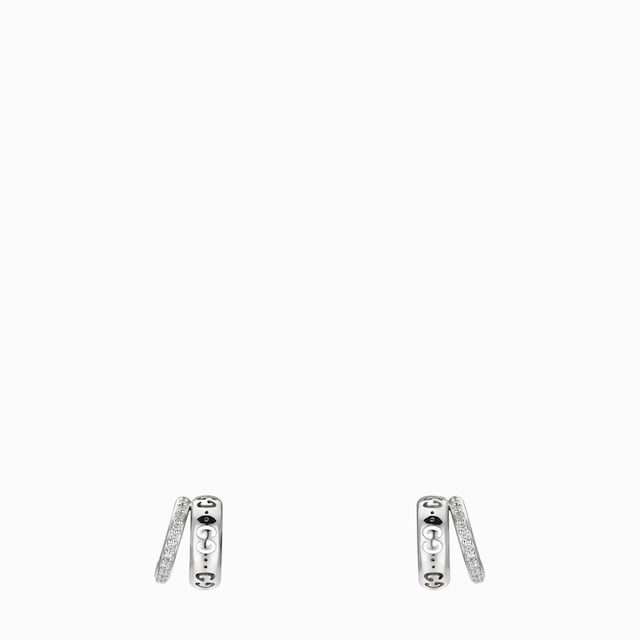 Icon 18k diamond GG hoop earrings