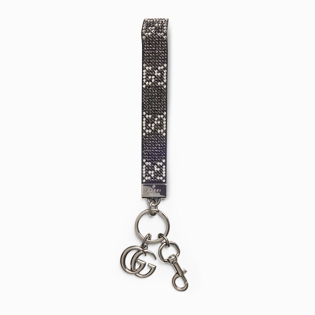 Crystal keychain charm with GG