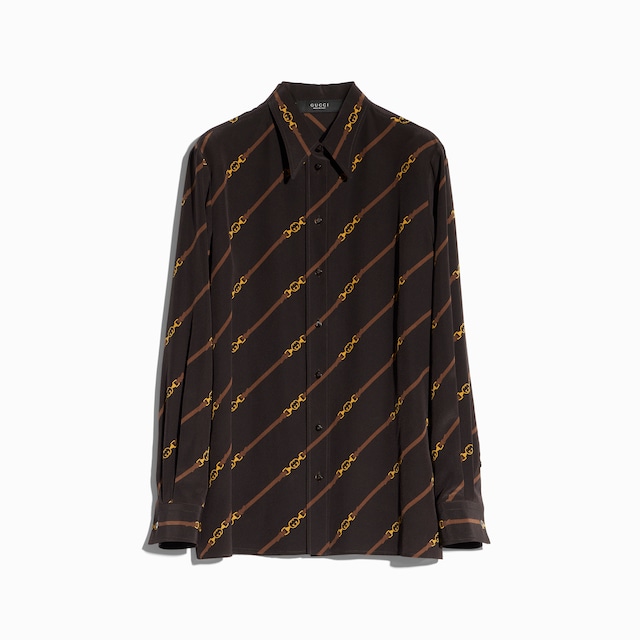 Printed silk crêpe de chine shirt