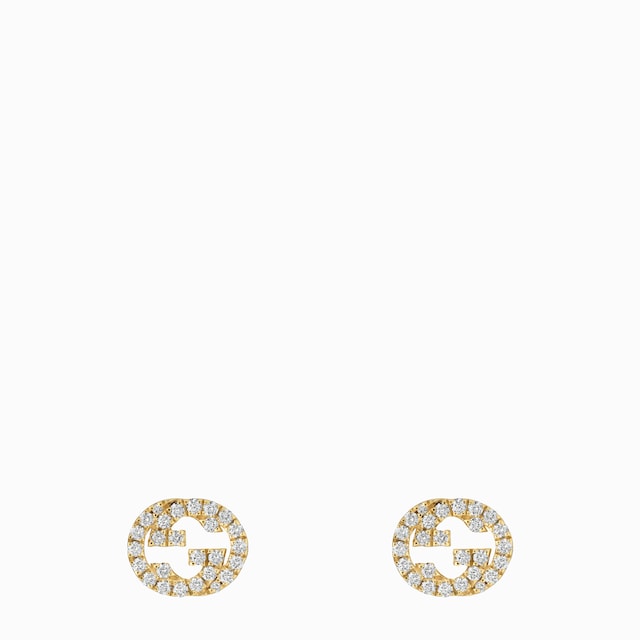 Gucci Interlocking diamond 18k stud earrings