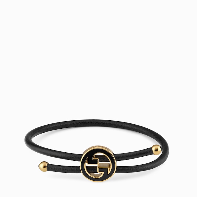 Pulsera con GG entrelazada redonda esmaltada