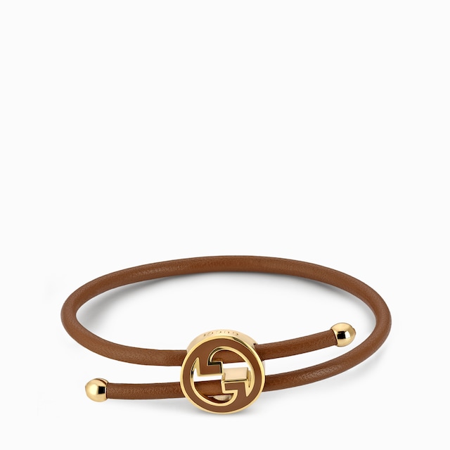 Pulsera con GG entrelazada redonda esmaltada