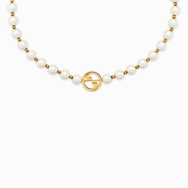 Gucci Interlocking pearl necklace