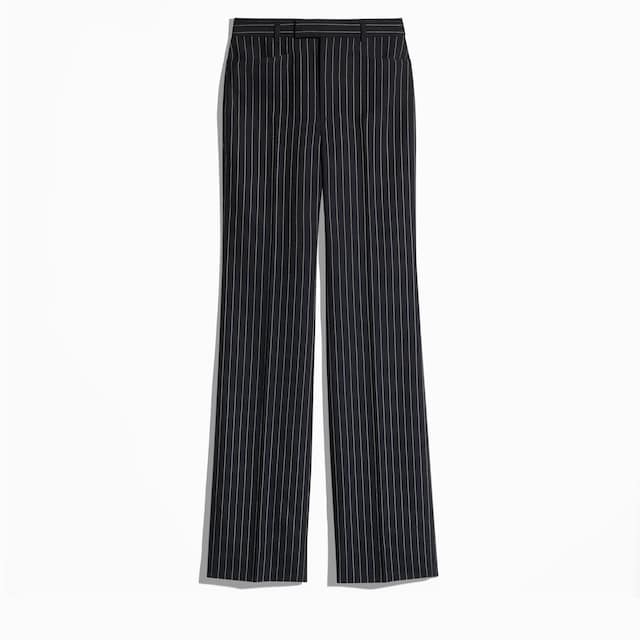 Pantalón de seda y lana con raya diplomática