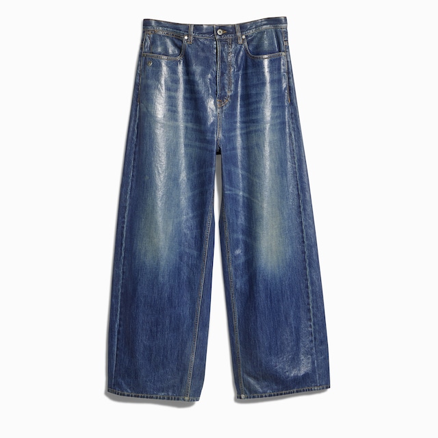 Pantalon en denim de coton enduit