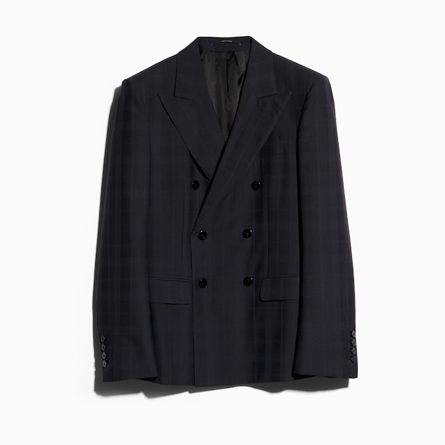 Veste en laine à carreaux avec Gucci fil coupé
