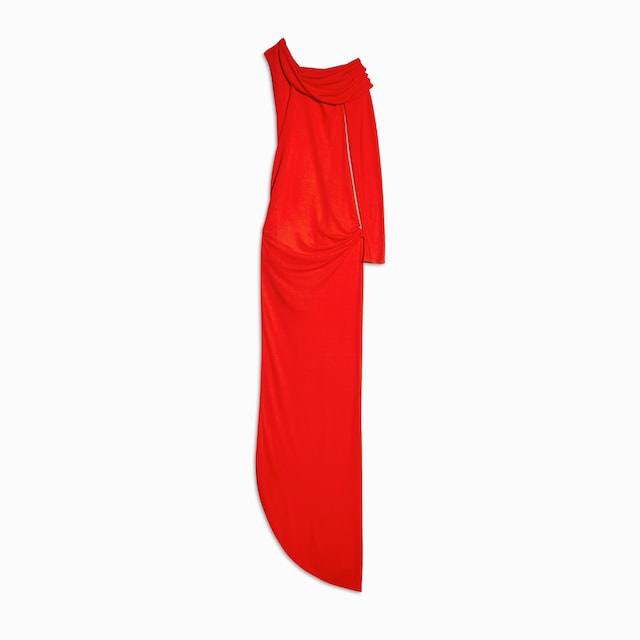 Vestido largo de punto de crepé de viscosa
