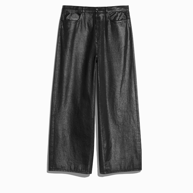 Cotton denim pants with coating