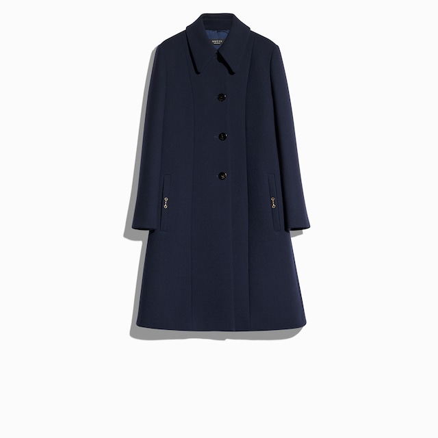 Wool natté coat with Horsebit