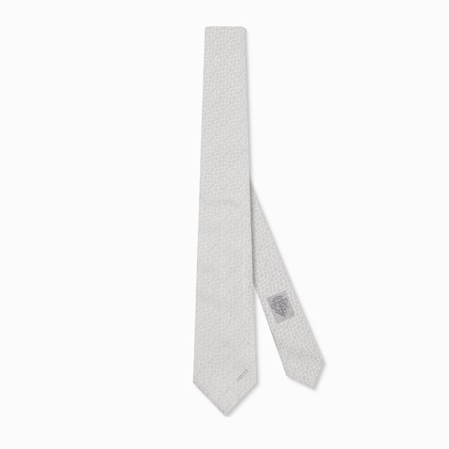 Horsebit silk jacquard tie