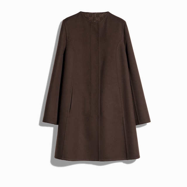 Silk wool coat with GG inside