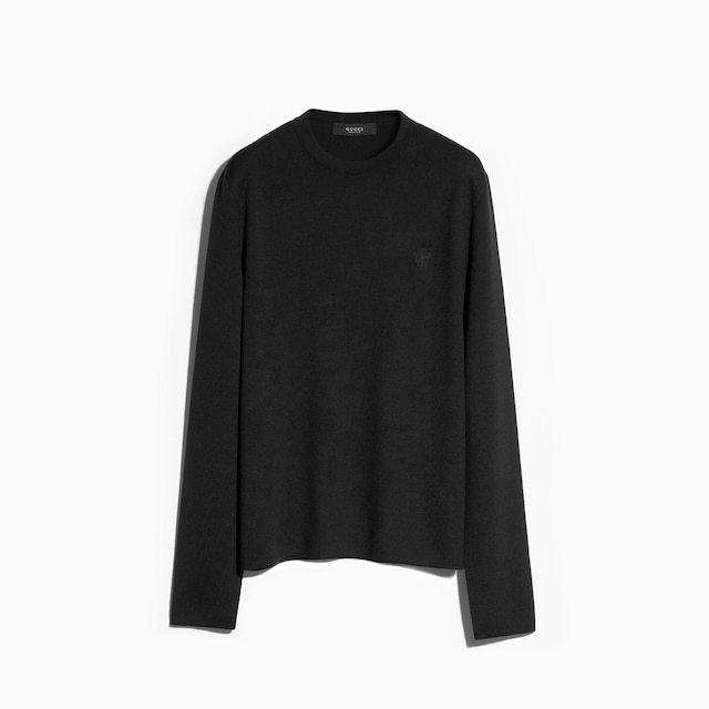 Wool sweater with embroidery
