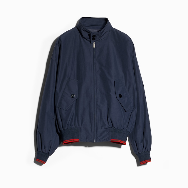 Technical cotton zip jacket
