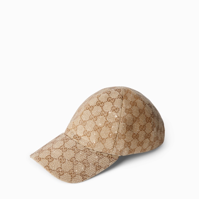 GG canvas baseball hat with crystals
