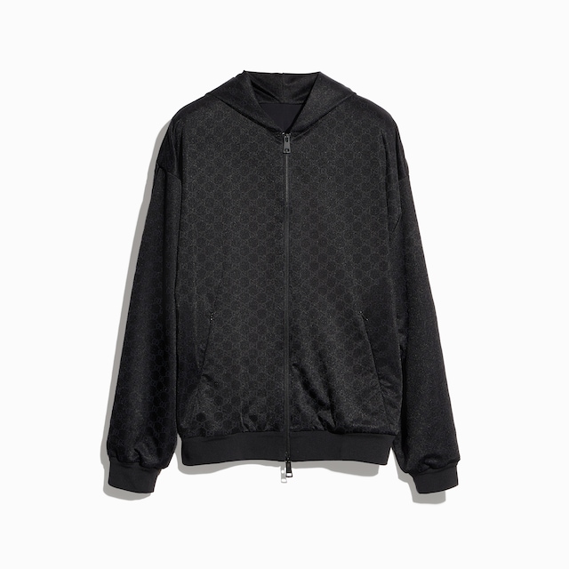 Veste zippée en jacquard de polyamide à motif GG
