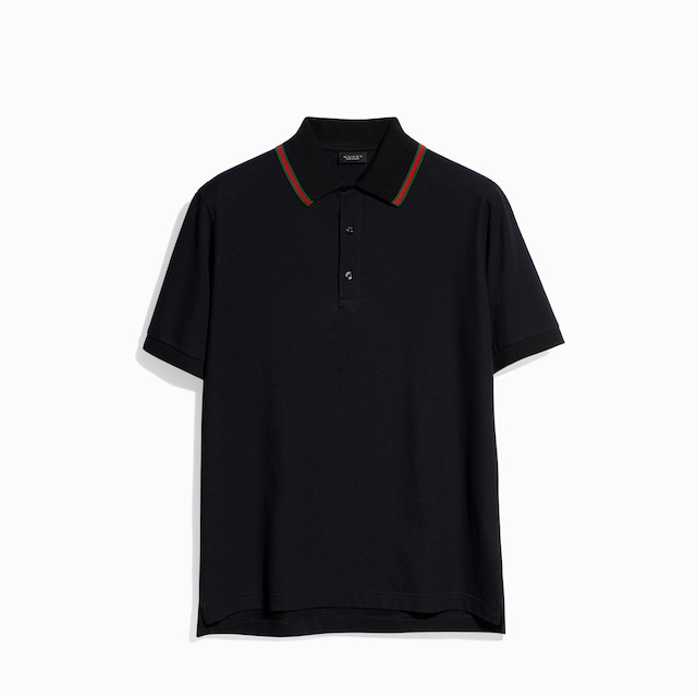 Cotton jersey piquet polo shirt