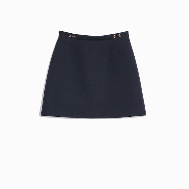 Wool crêpe skirt with Horsebit