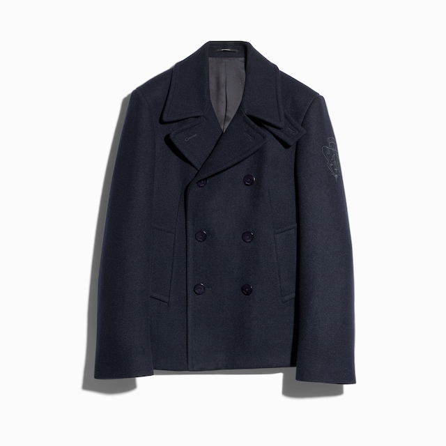 Felted wool coat with embroidery