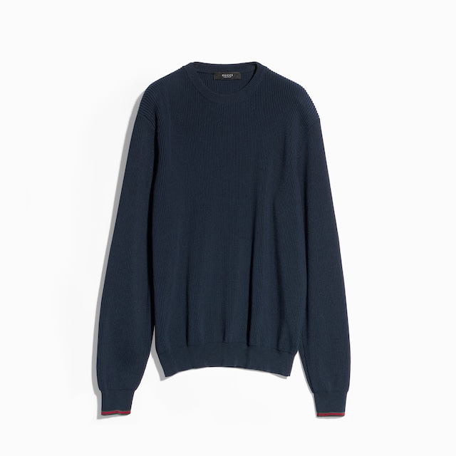 Rib cotton knit sweater