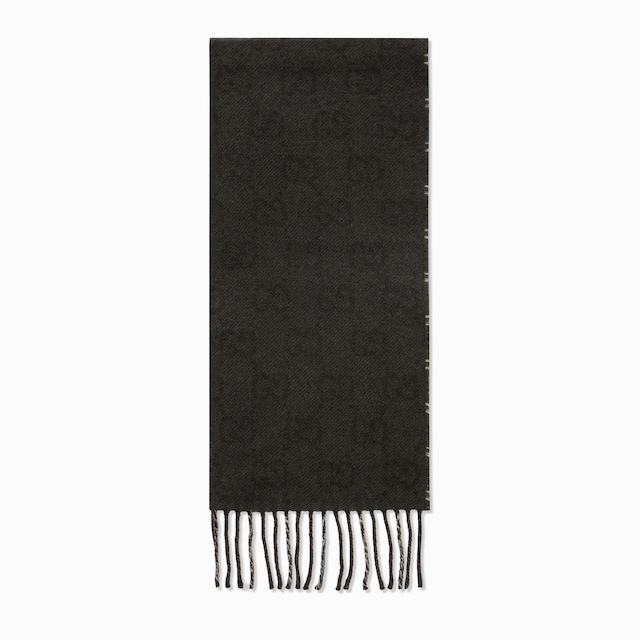 Reversible wool cashmere scarf