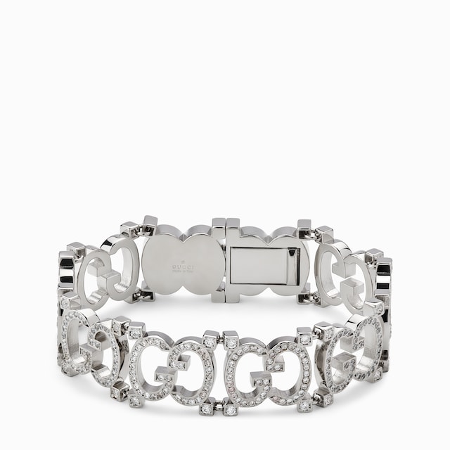 Structured bracelet with crystal GG
