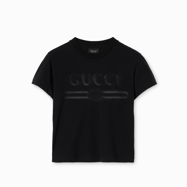 Cotton jersey T-shirt with devoré detail