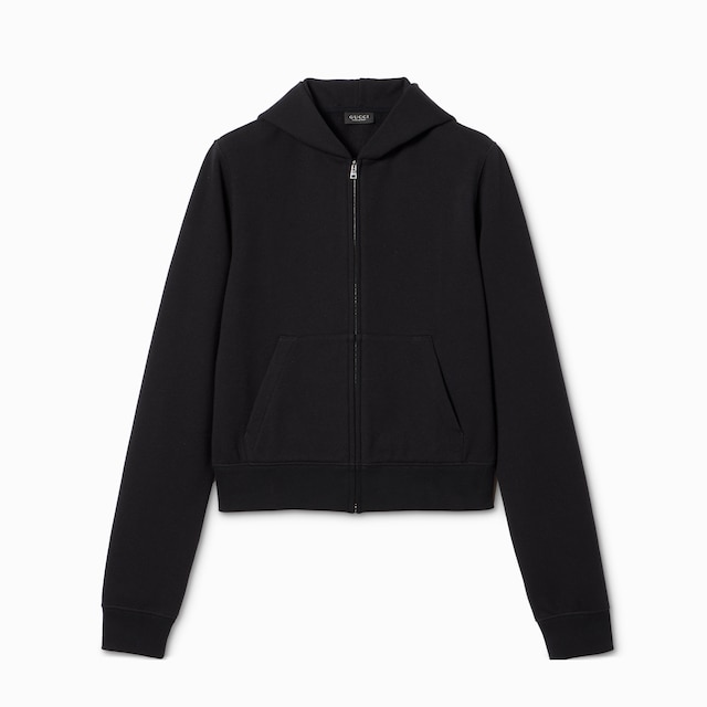 Cotton jersey and cashmere zip jacket