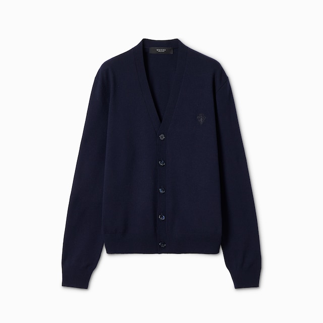 Cardigan aus Wollstrick mit Stickerei
