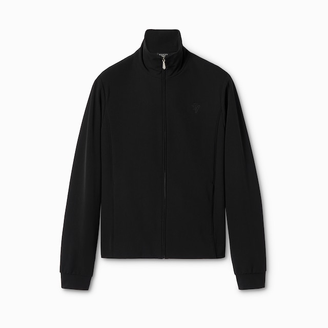 Stretch nylon gabardine zip jacket