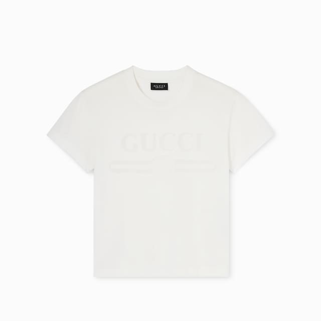Cotton jersey T-shirt with devoré detail