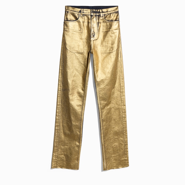 Slim fit coated cotton denim pants