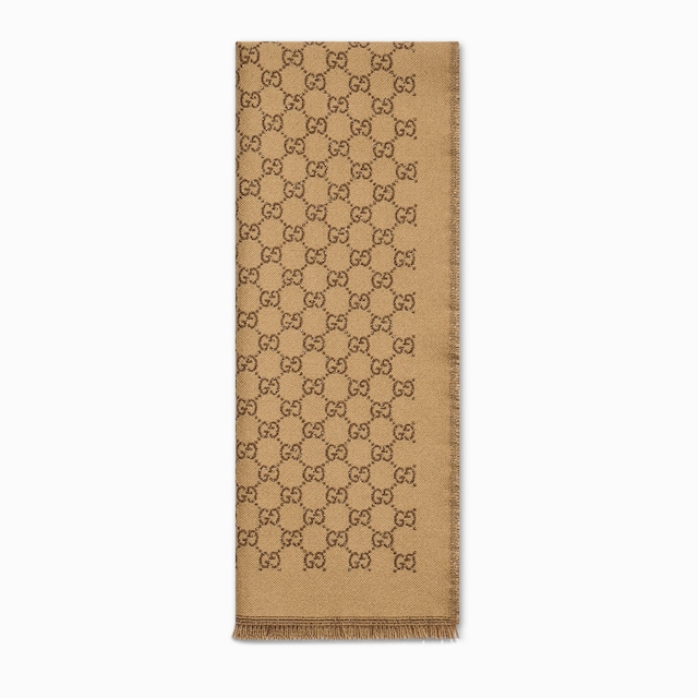 GG wool viscose lamé scarf