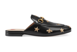 Princetown embroidered leather slipper