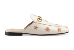 Princetown embroidered leather slipper