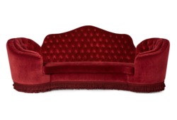 Sofá-camelback de estilo capitoné