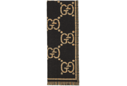 Шарф из шерсти с узором в клетку GG