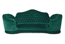 Sofá-camelback de estilo capitoné