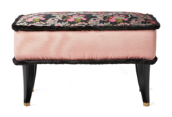 Sgabello in tessuto jacquard floreale