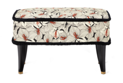 百合印花织物沙发凳