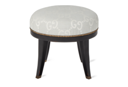 Taburete redondo de jacquard con GG