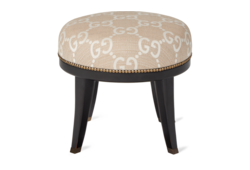 Taburete redondo de jacquard con GG