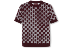 Двусторонний топ из шерсти с жаккардовым орнаментом GG