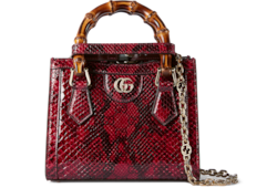 Миниатюрная сумка-тоут Gucci Diana из кожи питона