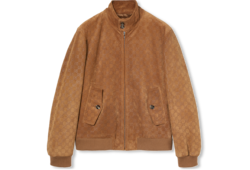 Bomberjacke aus geprägtem GG Wildleder