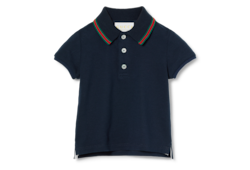 Polo neonato in cotone con dettaglio Web