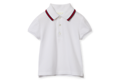 Polo neonato in cotone con dettaglio Web