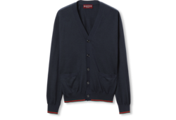 Cardigan en maille de laine avec bande Web